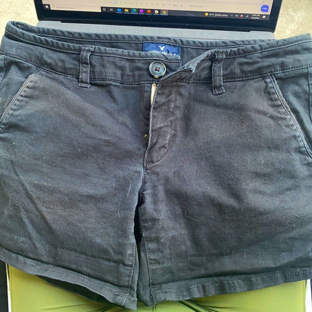 American Eagle midi stretch shorts